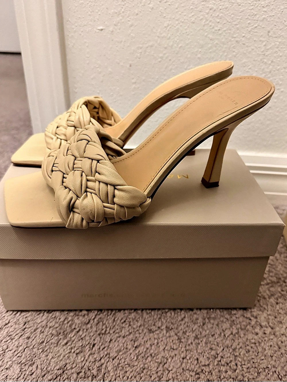 Marc Draya MFSHR DRAYA Braided Leather Heels in Beige US 8.5 Like New